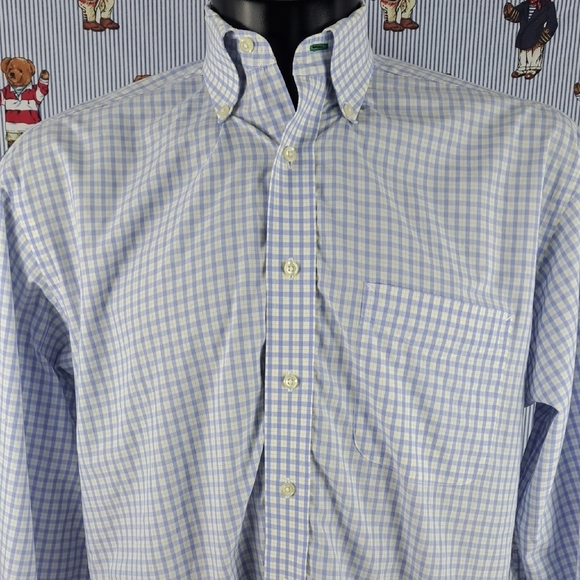 Y2K Tommy Hilfiger American Classic button-up dress casual plaid shirt 15.5 - Picture 1 of 6